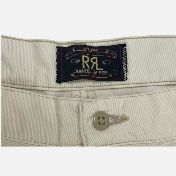 Vintage Ralph Lauren Double RL Pants 36x32 Khaki Pleated Made In USA 100% Cotton - Picture 3 of 7
